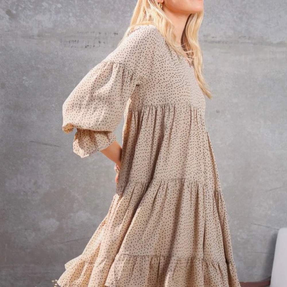 NWOT Lumiere Cinnamon Sugar Lined Dress Small